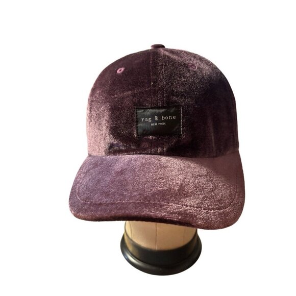 Rag & Bone Women's Purple Velvet Addison Baseball Cap, OSFM, Adjustable Preppy - Picture 1 of 5